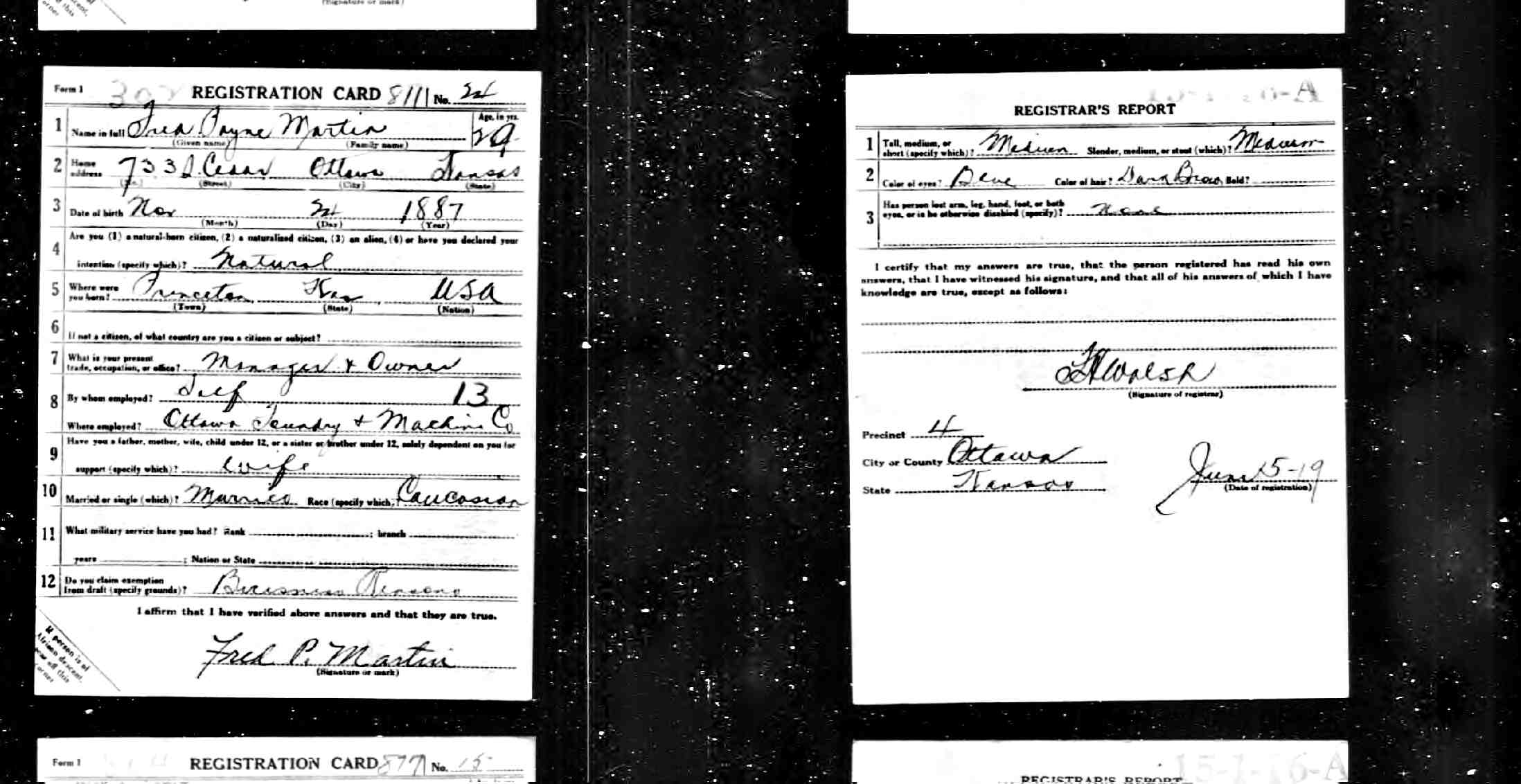 Fredrick Payne Martin - World War I Draft Registration Card.jpg