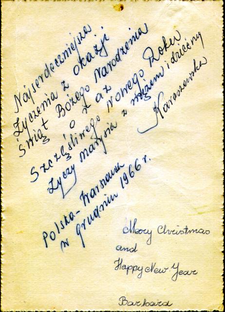 Maria Karaszewska - Christmas Card _back_ 1966.jpg