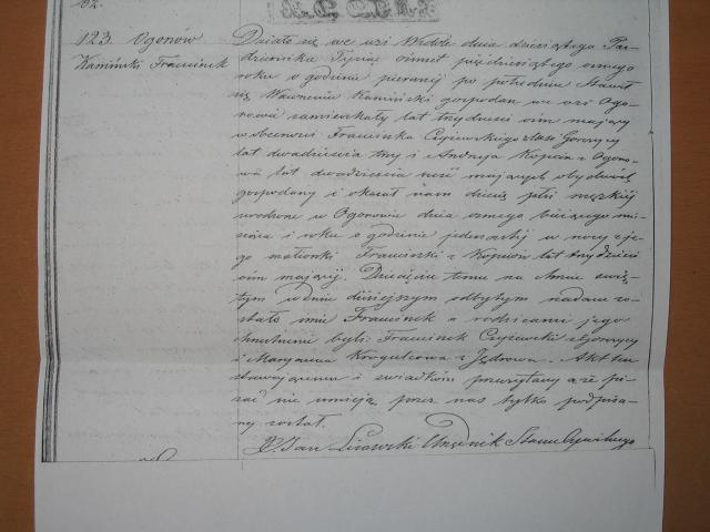 Franciszek Kaminski - Birth Record 1858.jpg