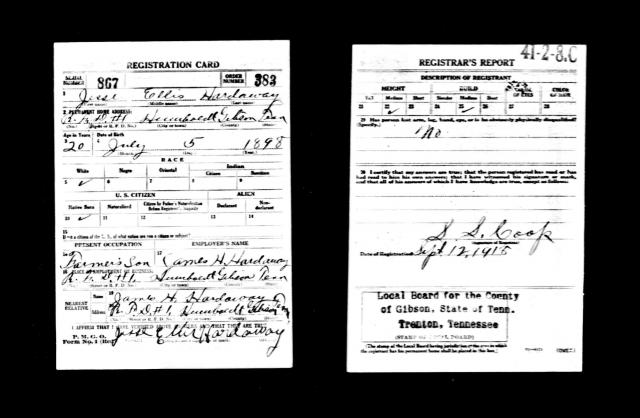 Jesse Ellis Hardaway - World War I Draft Registration Card.jpg