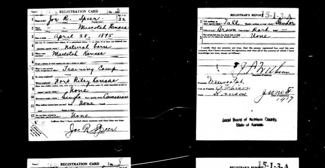 Joseph Raymond Speer - World War I Draft Registration Card.jpg