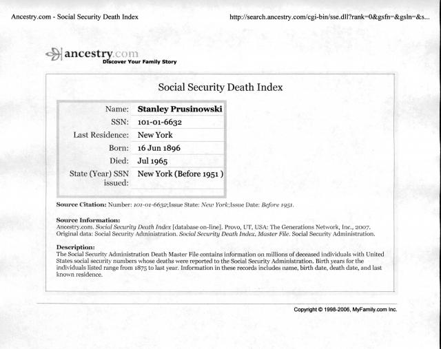 Stanley Prusinowski - Social Security Death Index.jpg