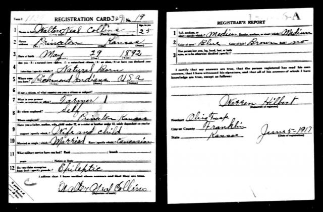 Walter N Collins - World War I Draft Registration Card.jpg