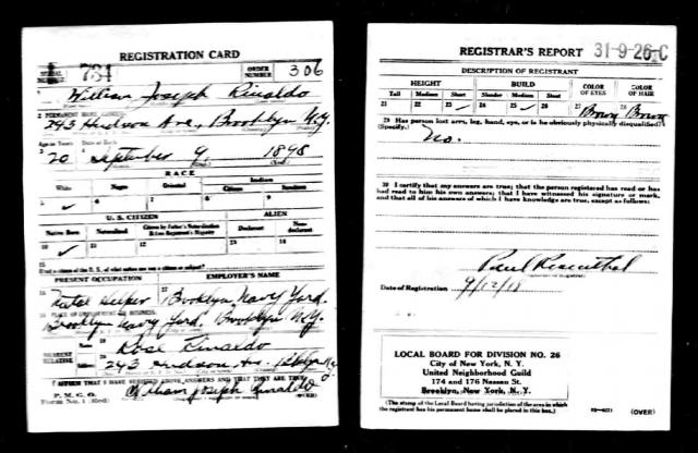William Rinaldo - World War I Draft Registration Card.jpg